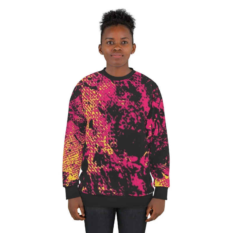 "Mystic Cube" (Cosmic Fusion - Magenta/Gold) - Unisex Sweatshirt Hoodie with Velcro Closure Adjustable Secure "Mystic Cube" (Cosmic Fusion - Magenta/Gold) - Unisex Sweatshirt Hoodie with Velcro Closure Adjustable Secure