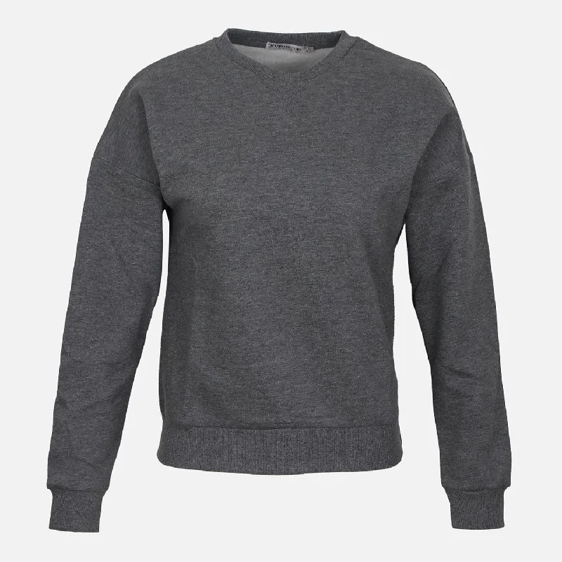 LADIES BASIC FLEECE SWEATSHIRT Hoodie with Embroidery Detailed Premium