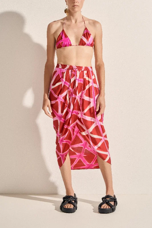 Nile Hand-Dyed Silk Skirt zip skirt side