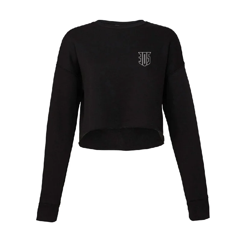 Shield Pure Fleece Cropped Sweatshirt Graphic Hoodie Design Print