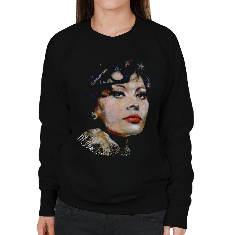 Sidney Maurer Original Portrait Of Actress Sophia Loren Women's Sweatshirt Hoodie with Pocket Utility Practical Sidney Maurer Original Portrait Of Actress Sophia Loren Women's Sweatshirt Hoodie with Pocket Utility Practical