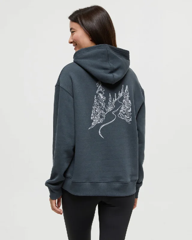 Snowy Trees Hoodie Hoodie with Hem Ribbing Snug Secure