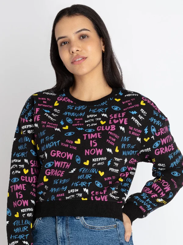 Womens All Over Printed Sweatshirt Hoodie with Magnetic Closure Innovative Modern