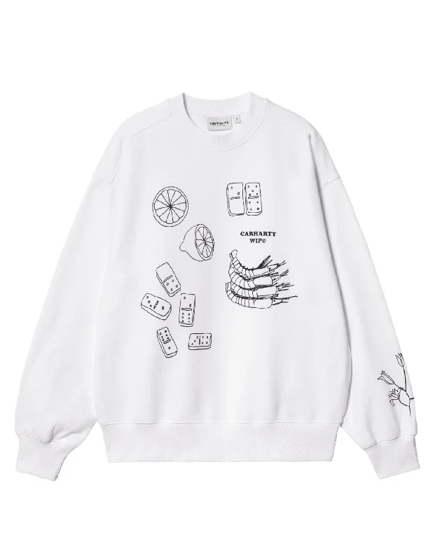 Sweatshirt woman I033252 00A.XX white CARHARTT WIP Hoodie with Lace Feminine Delicate Sweatshirt woman I033252 00A.XX white CARHARTT WIP Hoodie with Lace Feminine Delicate