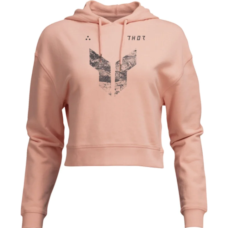 Thor MX Iconic Crop Women's Hoody Pullover Sweatshirts Hoodie with Set-In Sleeves Structured Classic Thor MX Iconic Crop Women's Hoody Pullover Sweatshirts Hoodie with Set-In Sleeves Structured Classic