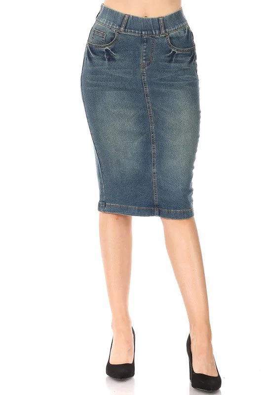 Turin Vintage Denim Skirt modal blend skirt