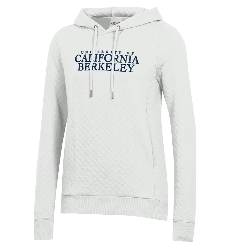 University of California Berkeley quilted with embroidery women's hoodie sweatshirt-White Hoodie Dress Longline Feminine University of California Berkeley quilted with embroidery women's hoodie sweatshirt-White Hoodie Dress Longline Feminine