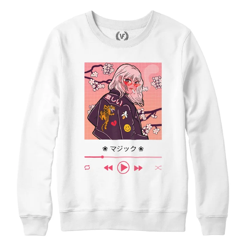 FIERCE : Sweatshirt Hoodie with High-Low Hem Asymmetrical Trendy