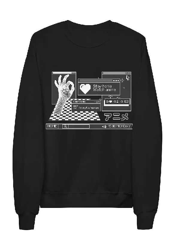 Vaporwave Anime Fleece sweatshirt Graphic Hoodie Design Print