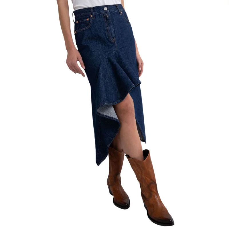 Replay Women's Denim Skirt With Frill pencil skirt chic