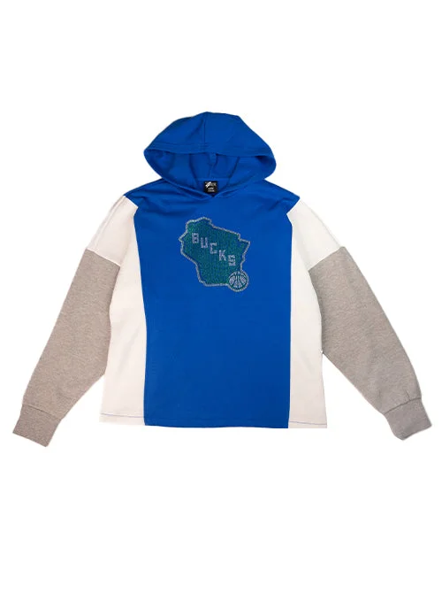Women's G-III Gameplan Rhinestone Blue Milwaukee Bucks Hooded Sweatshirt Hoodie Sweatshirt Pullover Women's G-III Gameplan Rhinestone Blue Milwaukee Bucks Hooded Sweatshirt Hoodie Sweatshirt Pullover