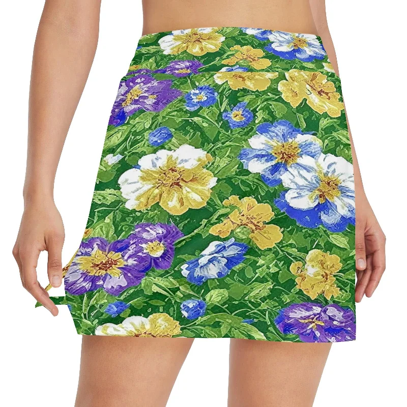 Women's Golf Skirt with Pocket (D64) linen skirt airy