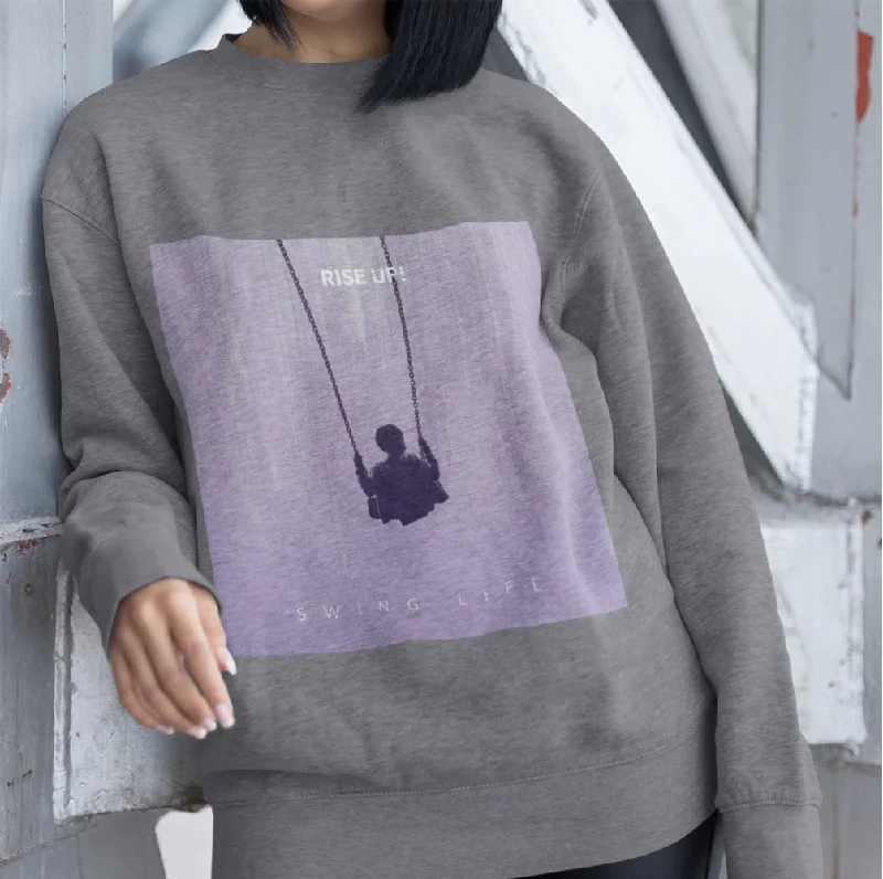 Womens Purple Logo Sweatshirt Hoodie with Lining Warm Insulated